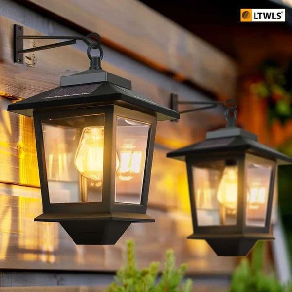 2 pack Solar courtyard decorative light suspended square pendant light outdoor landscape light waterproof and warm light Z250218