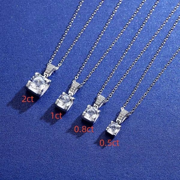 Wedding Necklaces 0.5/0.8/1/2CT Sterg Sier Jewelry Dia Moissanite Necklace