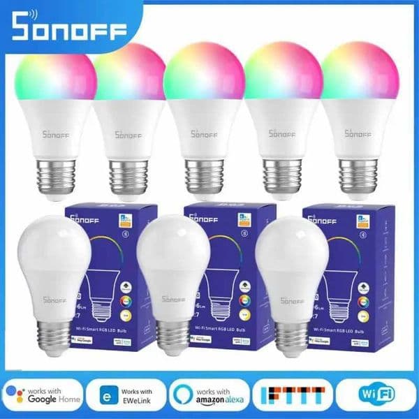 Sonoff B05-bl-A60 Wifi Smart Bulb 9W Led Rgb Lamp Change Colors Timer Dim Light 110/220V Work With Ewelink Alexa Google Alice Z250219