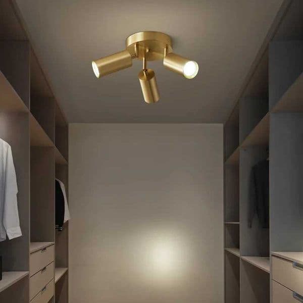 Postmodern Style Ceiling Lamp Spotlight Down Light Iron Gold 2/3/4Heads Aisle Corridor Store Lighting Adjustable Direction Z250219