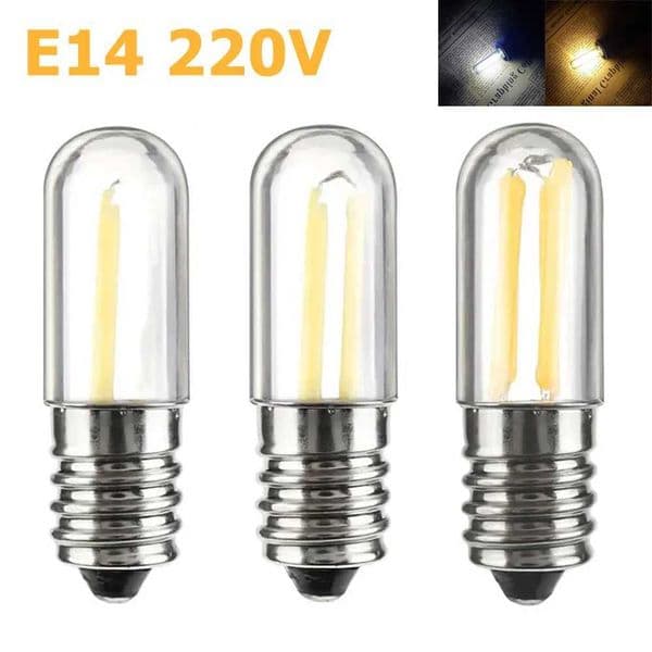 2 pcs/lot Mini E14 LED Filament Bulb Dimmable 1W 2W 4W E14 220V LED Lamp Cool/Warm White LED COB Fridge Filament Light for Home Z250219
