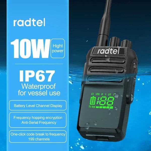 Radtel RT-493 10w IP67 Waterproof UHF 400-470Mhz Business Two Way Radio 199Ch Fast Copy Frequency Walkie Talkie usb-cXJ250219