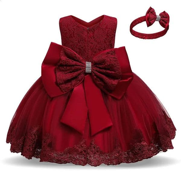 Baby Girl Lace Dresses Infant Flower Wedding Dress Elegant Princess Party Tutu Toddler Kid Birthday Baptism Formal Gala Clothing 250218