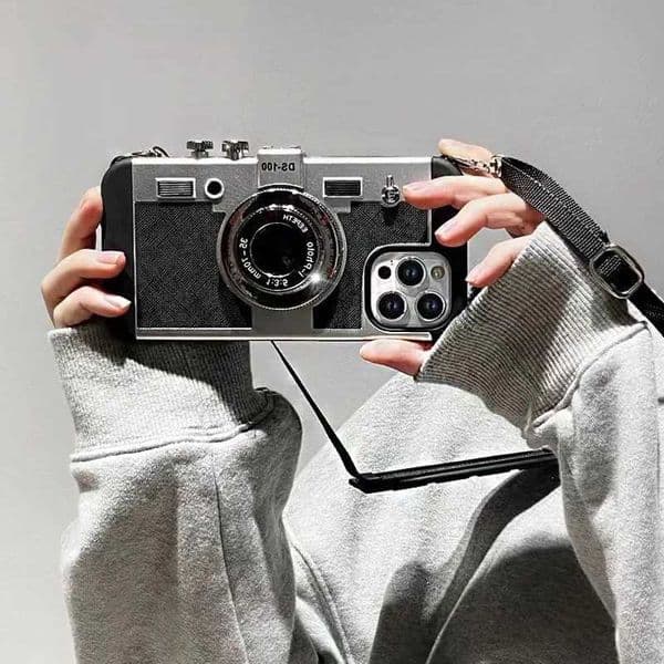 Emily In Paris 3D Retro Camera Leather Case for IPhone 11 13 14 15 Pro Max 12 Mini XS XR X 7 8 Plus SE 2022 IPones Accessories M250219