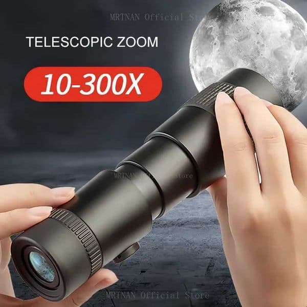 Powerful 10-300x40 HD Monocular Telescope Long Range Zoom With Tripod Phone Clip For Outdoor Hunting Camping Tourism Z250219