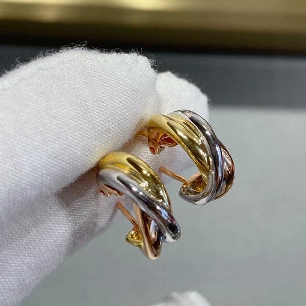 Stud Luxury Brand Hot sale 925 Sterling Silver Trinity Earrings for Women Temperament Nail Ear clip Party Premium Jewelry J250217 2A966