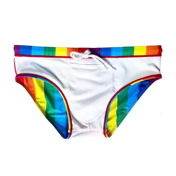 Rainbow striped swimming trunks swimsuits mens surfing shorts 250220BANJIA