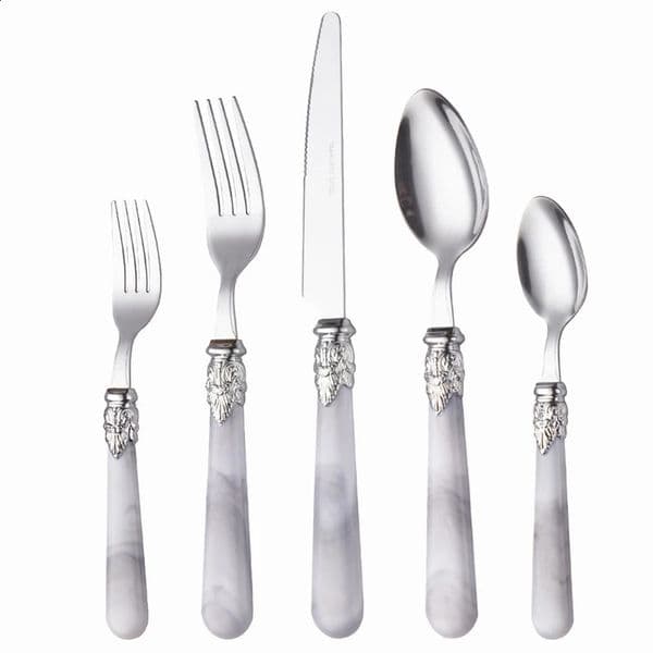 Fashion 18/0 Steel Cutlery Set 5 PCS ABS Metarial Flatware Set For 1 Tableware Dinnerware Black Dishwasher Safe 250214