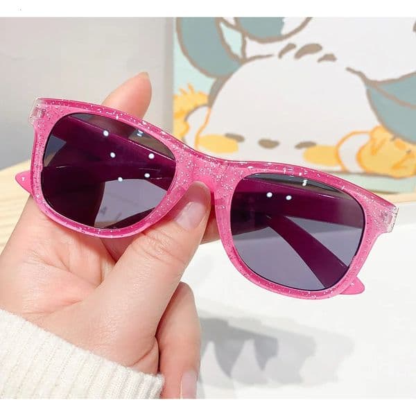 Ddmyshoesvip New Cool Children S Colorful Shiny Square Sunglasses Girls Trendy Fashionable Cute Sun Glasses Kids Eyewear X260205