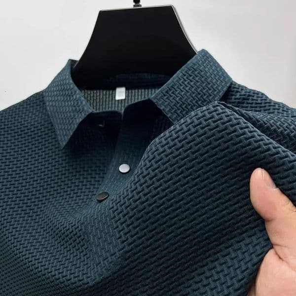 Summer T Shirt Mesh Ice Silk Cool down Breathable Short Sleeve Mens Collar Solid Polo Half Clothing 250220BANJIA
