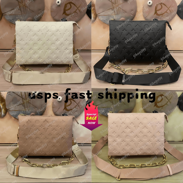 Designer Crossbody Bags Chain Shoulder Women Handbag Coussin pouch M57790 Wide straps embossing Fashion letters Removable straps Handbag