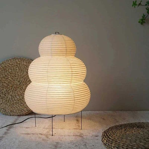 Japanese style tripod table lamp rice table lamp home decoration lamp creative living room study bedroom lamp E27 household lamp Z250220
