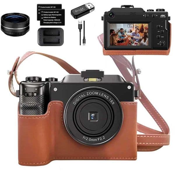 56MP digital camera used for photography front and rear dual lens selfies retro 4K Camcord 18XYoutube live streaming WIFI network camera DIY framework Z250220