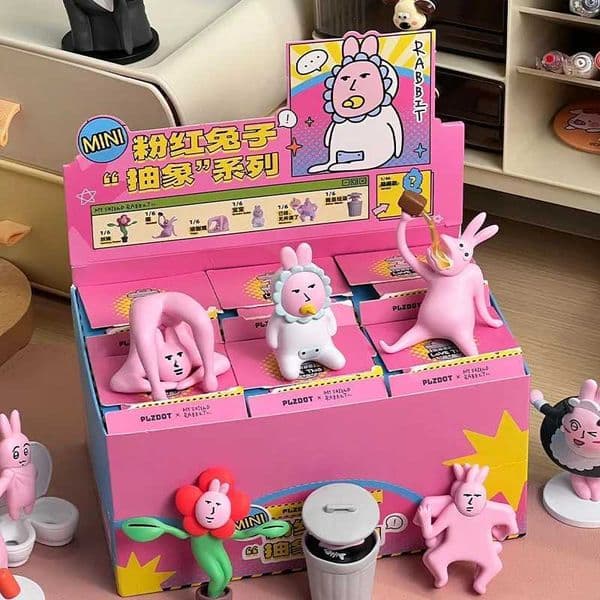 My Friend Rabbit Pink Rabbit abstract Series Box Blind Mini Mystery Box Toy Funny Birthday Gift Anime Model Desktop Decoration