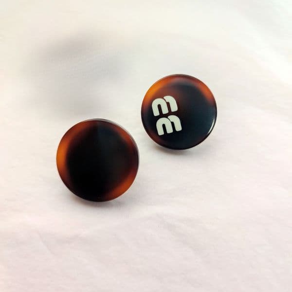 Luxury M letters designer earrings stud for women 18k gold white black round circle geometry earring earings ear rings jewelry
