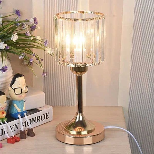 LED Crystal Desk Lamp USB Charging Table Lamp Lighting Fixture for Living Room Decoration Bedroom Bedside Gold Black Night Lamp Z250220