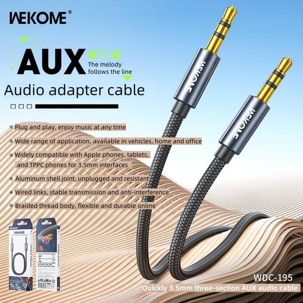 WEKOME audio cable speaker 3.5mm dual-head computer mobile phone headphone converter data public to public 195