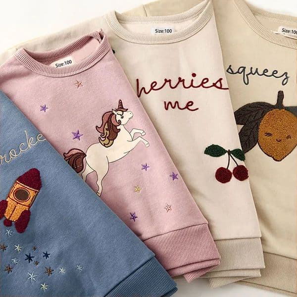 Kids Sweatshirts for Boys Girls Cute Long Sleeve Sweatshirts Childrens Cotton Pullover Top 250221