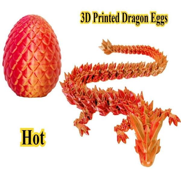 1set 3D Printed Dragon Egg With Dragon Figurine Childrens Toys Room Decoration Funny Gifts Halloween Sculptures Figurines Z250220