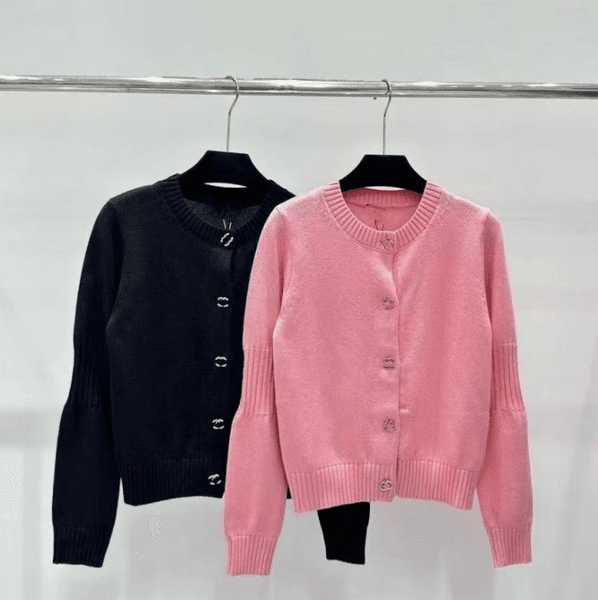 Round Neck Womens Long Slve Knit Cardigan - Autumn High-End Fashionable Sweater Top L260609