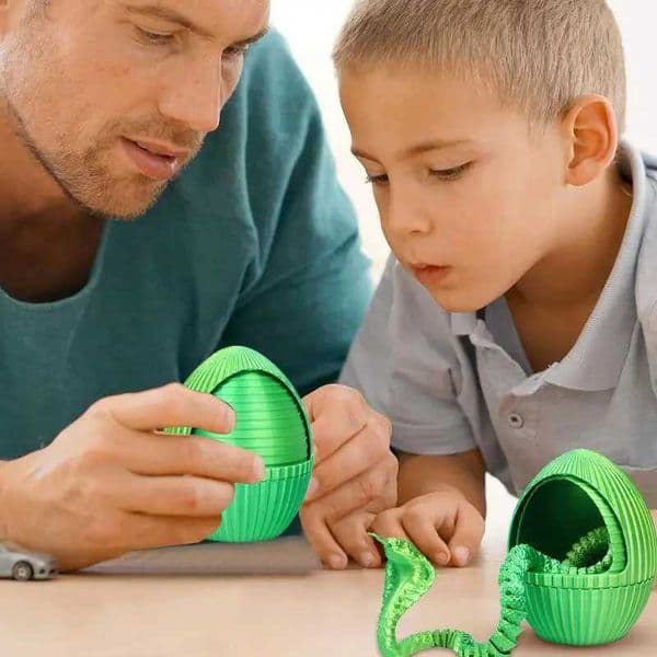 Metal Fidget Toy Animal 3D Printed Snake With Gear Flexible Animals Cute Egg Figure For Desk Decoration fidget cube Z Edc
