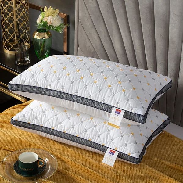 Full Sky Star Embroidered Fiber Pillow Core for Neck Protection Quick Rebound Not Easy to Deform Collapsing 250218