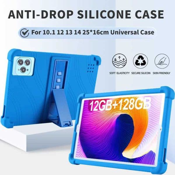 Suitable for 11.6-inch universal shell 10 10.1 10.4 inches 12 13 14 25 * 16cm coated shockproof cover tablet soft silicone bracket protective shell Z250222