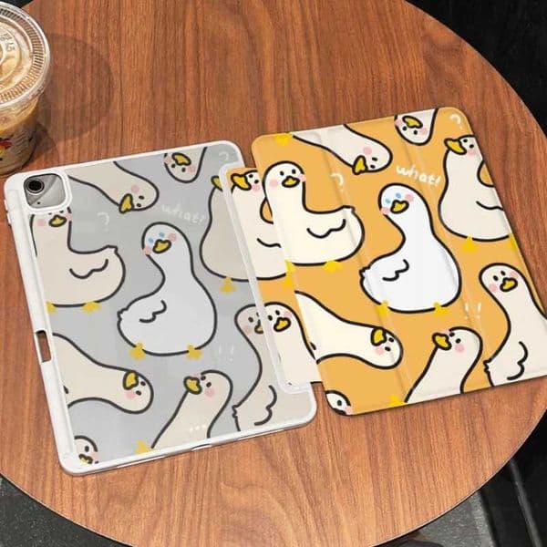 Tablet Cover for IPad 10.2 Case 7/8/9th Generation Air 4 Air 5 Ipad 2017 10.5 Inch Ipad Mini6 8.3 Cute Duck Print Simple Style Z250222