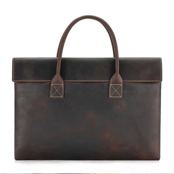 Genuine leather suitcase mens 17 inch laptop bag high-quality large capacity office and business handbag unisex style Z250220