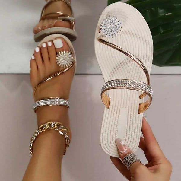 Womens Flat Slippers Fi Luxury Womens Rhine Flat Slippers Sandals Beach Party Casual Comfort SandalsXJ250221