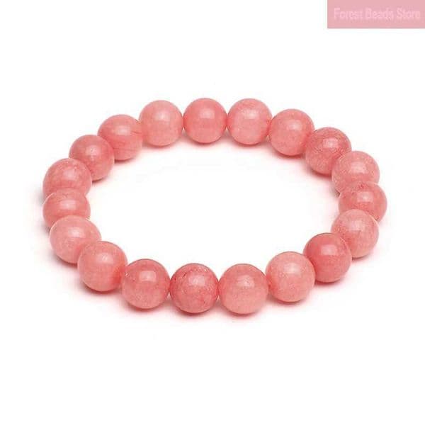 Natural Stone Pink Chalcedony Bracelet for Woman for Gift Handmade Gem Semi Precious Gemstone Lucky Chakra Couple 6/8/10/12mm W250221