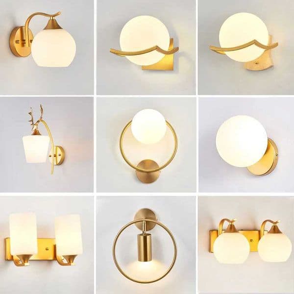 Decorative Modern Wall Lamp with Glass Shade Bedside Bedroom Loft Design Up Down Iron Led Wall Lights Gold for Home Mirror E27 Z250220