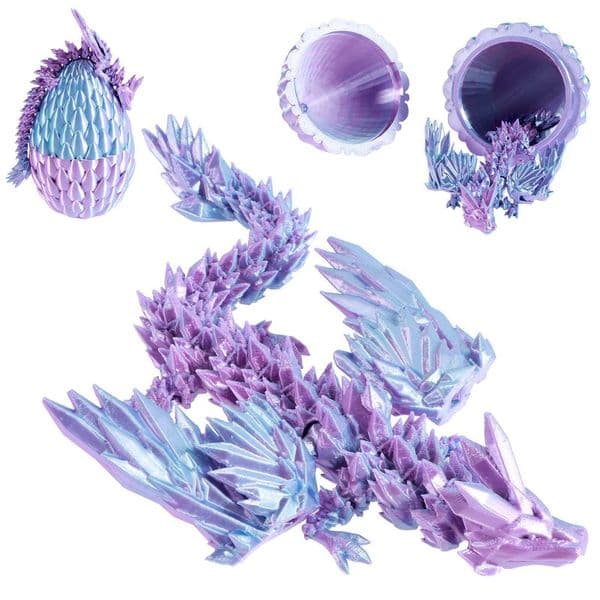 3D Printed Dragon with Dragon Egg Rotatable Colorful Articulated Dragon Toys Ornament Ideal for Kids Gift Z250220