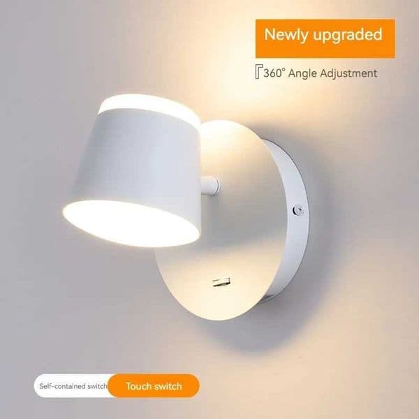Nordic Interior Rotary Wall Light With Switch 360 Rotatable Bedside Adjustable Reading LED Lamp Home Decoration Sconce Lighting Z250220