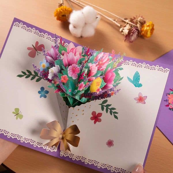 3D Flowers Pop-up Card for Mothers Day Birthday Sympathy All Occasions M250222