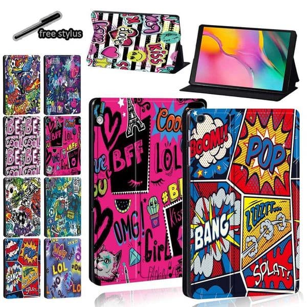 Galaxy Tab S6 Lite/Tab A7/Tab A A6/Tab A 9.7/Tab S5e/Tab A 8/s4/6/7 Graffiti Protective Cover+Handwritin Z250222
