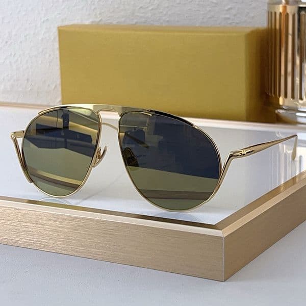 12A Fashion Womens Sunglasses 25ss Designer Retro Oval Metal Frame 40168 Luxury Mens Outdoor Goggles Glasses With Box