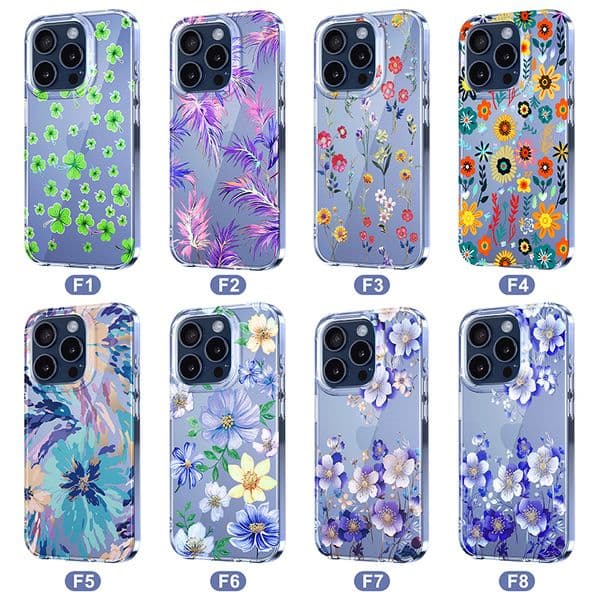 Luxury Stylish Flower Plating Transparent Shockproof Clear Floral Case for For iPhone 16E 16 15 14 13 12 Pro Max 11 Samsung S25 Ultra S24 FE S23 Plus S22 A06 A16 A15 A35 A55