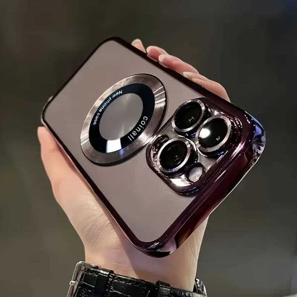 New Luxury Transparent Magnetic Wireless Charging Phone Case For IPhone 16/15/14/13/12/11 Pro Max Plus With Lens Protector Shock X250224