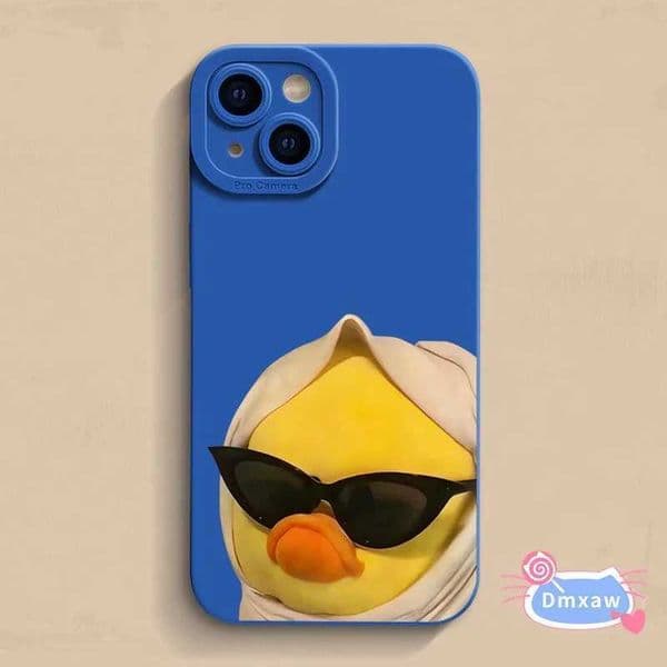 For iPhone 16 15 Pro Max Plus 14 13 12 Mini Pro Max 14 Plus Cute Duck Fashion Case Cool Soft Cover X250224