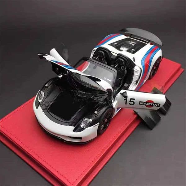 2026 New Spyder Martini Alloy Sports Diecasts Metal Toy Racing Car Vehicles Model Simulation Sound And Light Kids Gift Toys