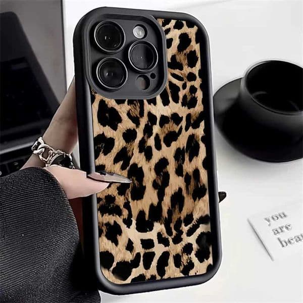 Fashion Sexy Brown Leopard Silicone Soft Case For iPhone 13 14 Pro Max 11 12 Mini 15 16 Plus SE2022 7 8 X XS XR Shockproof Cover X250224