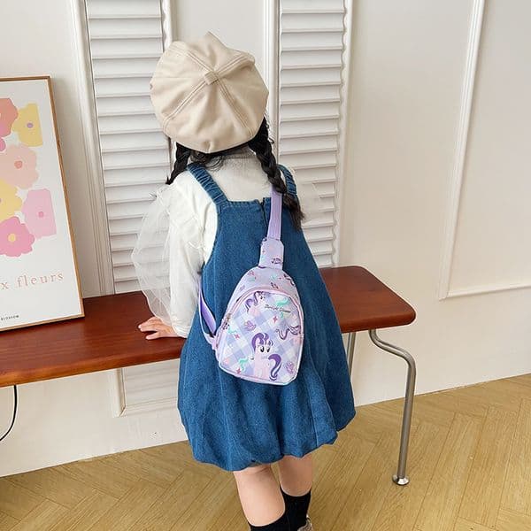 2025 new children's chest unicorn shoulder crossbody bag cartoon little boy girl princess backpack #ddmynov