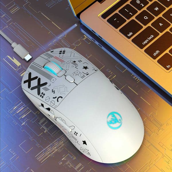 New Arrival T90 Wireless BT Mouse RGB (BT1/BT2+ USB) 2.4GHz Rechargeable Silent BT Wireless Mouse with Type C Adapter T250225