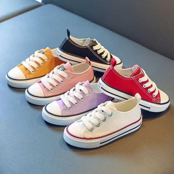 Children Canvas Shoes Toddler Kids Classic Lace Up Soft Bottom Non Slip Flat Board Shoes Lightweight Breathable Walking Shoes W250225