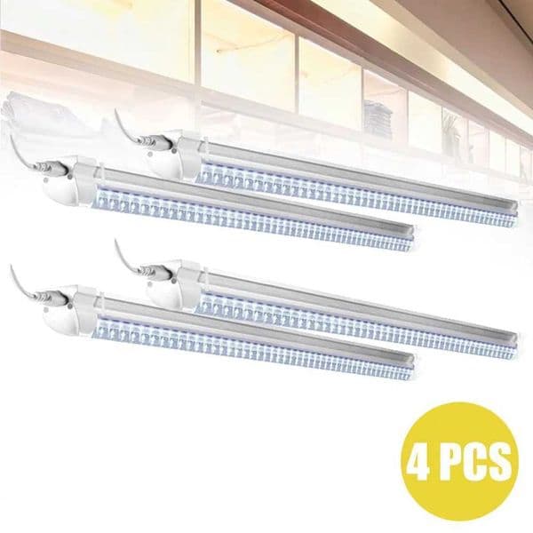 4 sets of LED tube light strips household 4PCS light bulbs 265V aluminum 60cm store lights workbench lighting switches kitchen wardrobes X250225