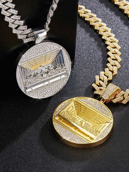 New trend Last Supper Round Pendant Necklace Jewelry High Quality 1M Cuban Chain Mens and Wens Christmas Gifts X250224