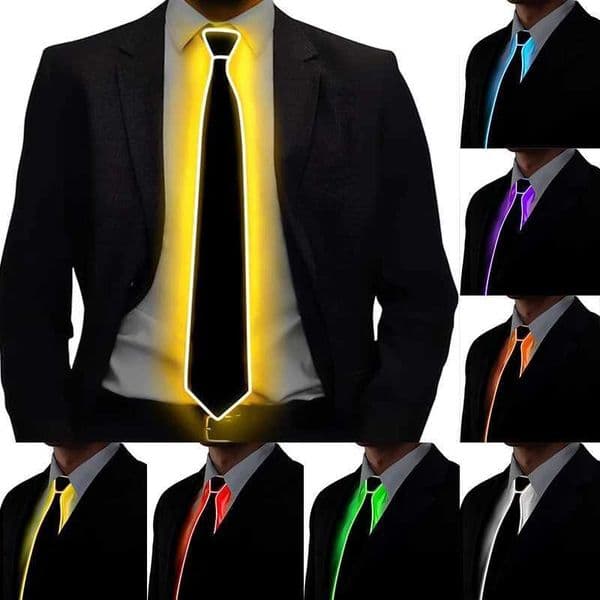 LED Light Up Neckties Luminous colored ties Adjustable Flashing LED Light Up Tie for Bar party Stage Show festival funny gift X250225
