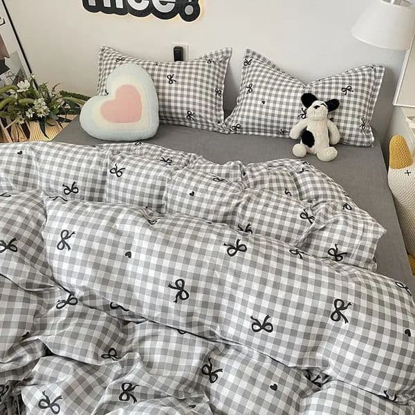 Ins Nordic Duvet Cover Set Summer Twin Queen Size Kids Adult Flat Sheet Pillowcase No Filler Fashion Bed Linens 250222BJ