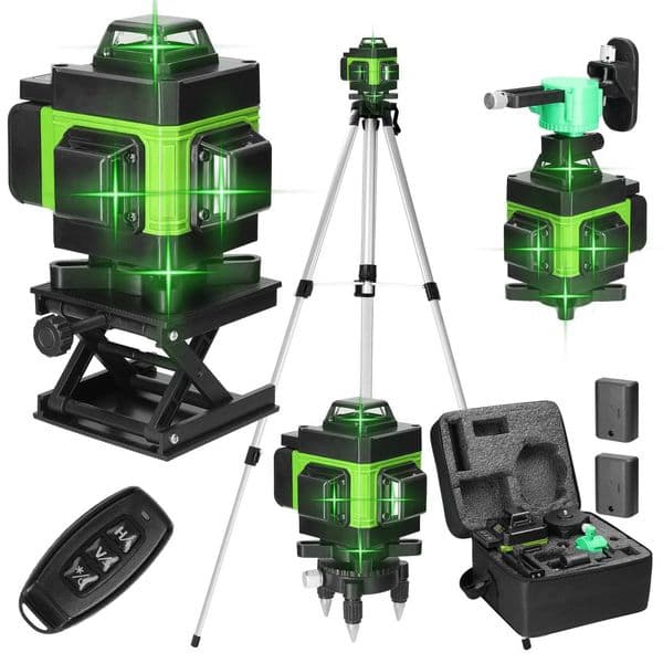 Leveling 16 Omnidirectional Self-leveling Lines Level Wall 360 4D Laser 3 Sticker with batteries Ground Function Tool two X250225